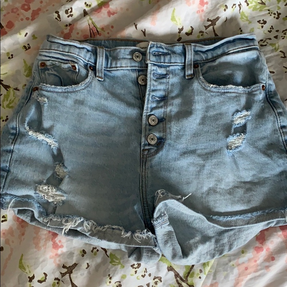Abercrombie high rise jean shorts
